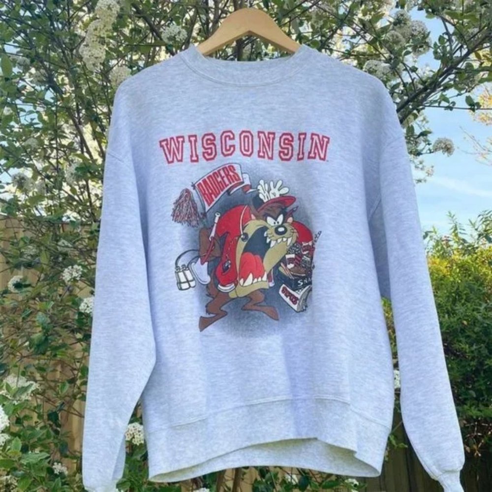 Vintage NCAA Wisconsin Badgers Football Sweatshirt, University of Wisconsin Shir